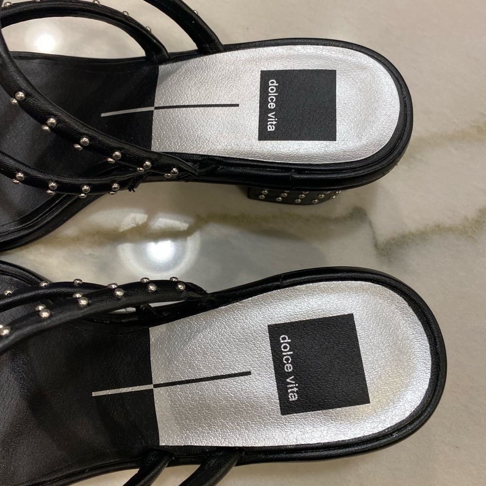 Dolce Vita Sandals Size 8.5 Studded Faux Leather - Picture 5 of 15
